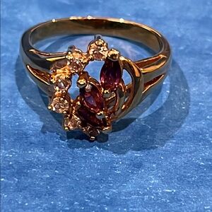 *Purple Stone Ornate Cluster Ring